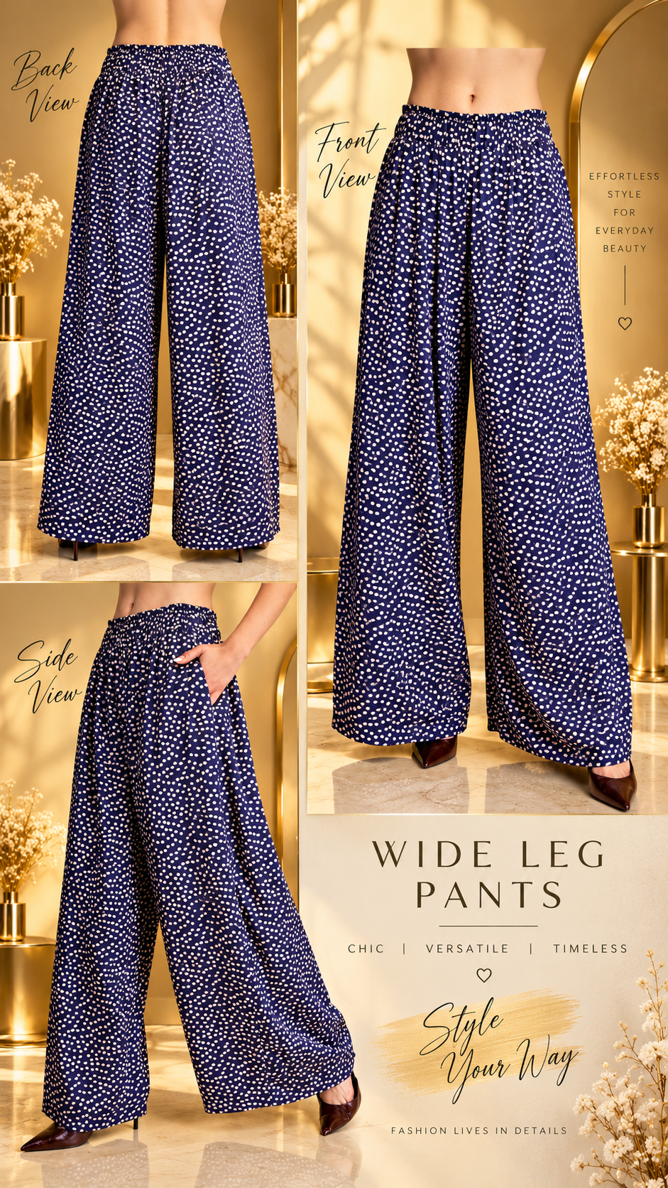 Polka Dot Wide Leg