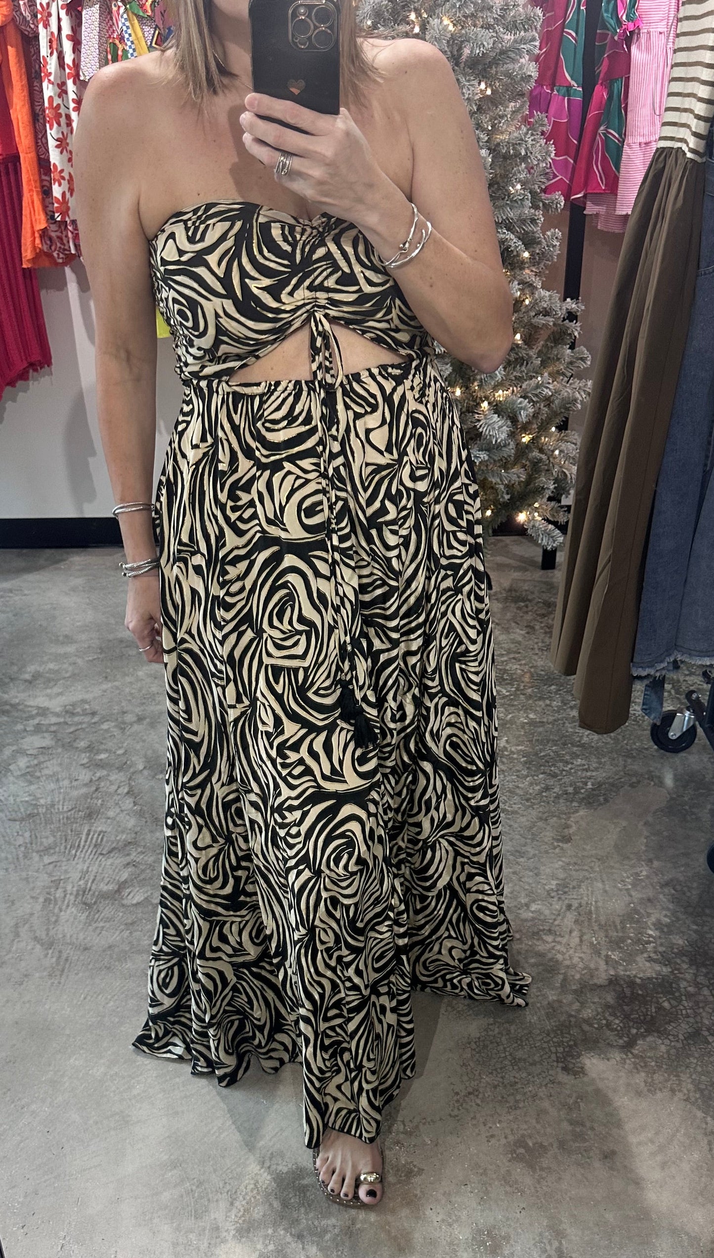 One Size Strapless Maxi Dress