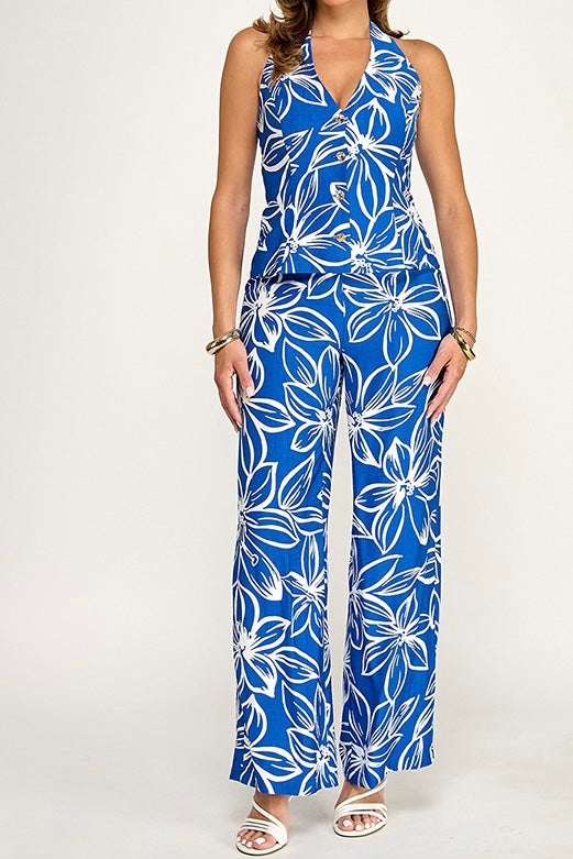 Halter Vest Wide Leg Jumpsuit