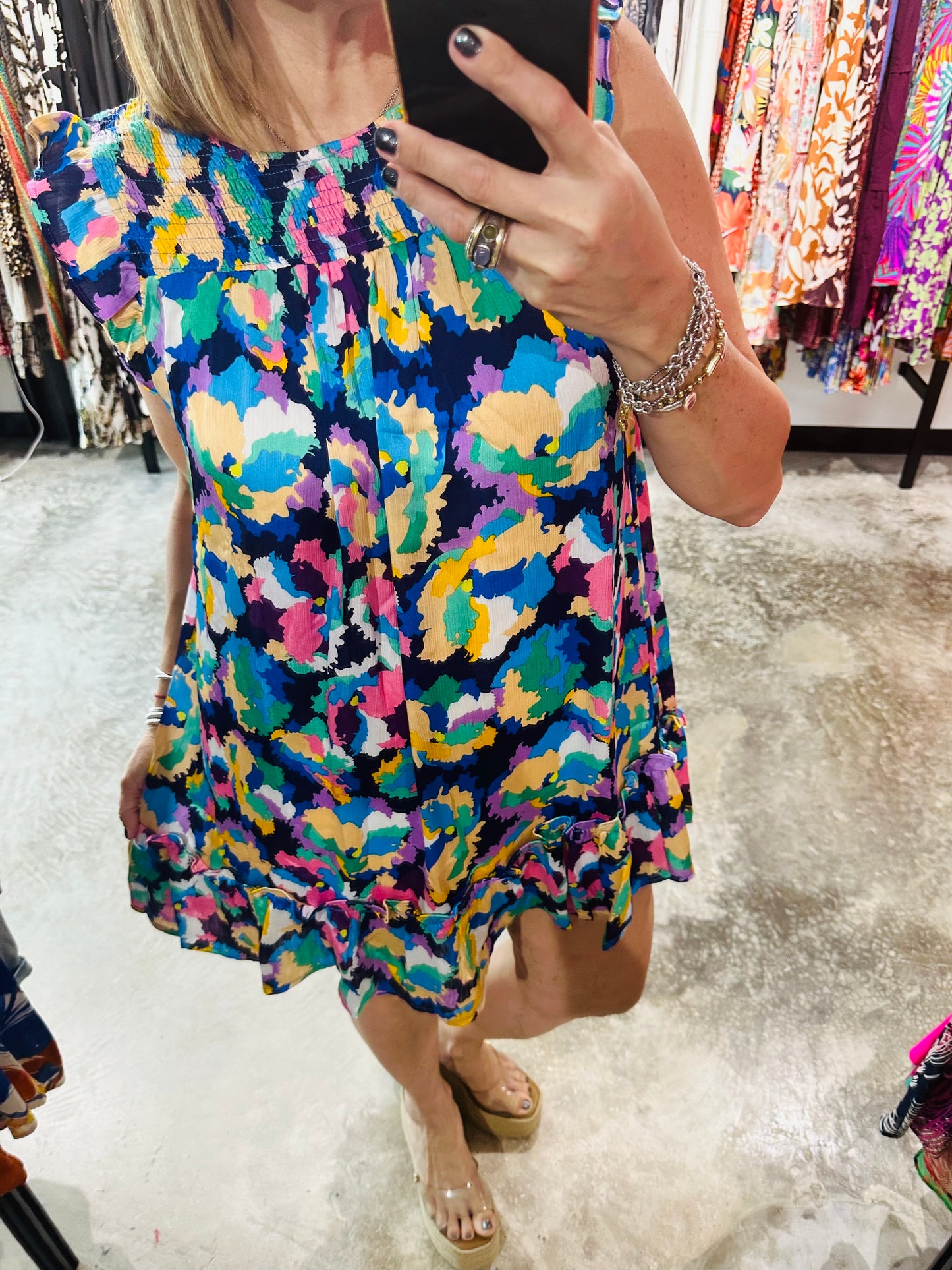 Floral Print A-Line Short Dress