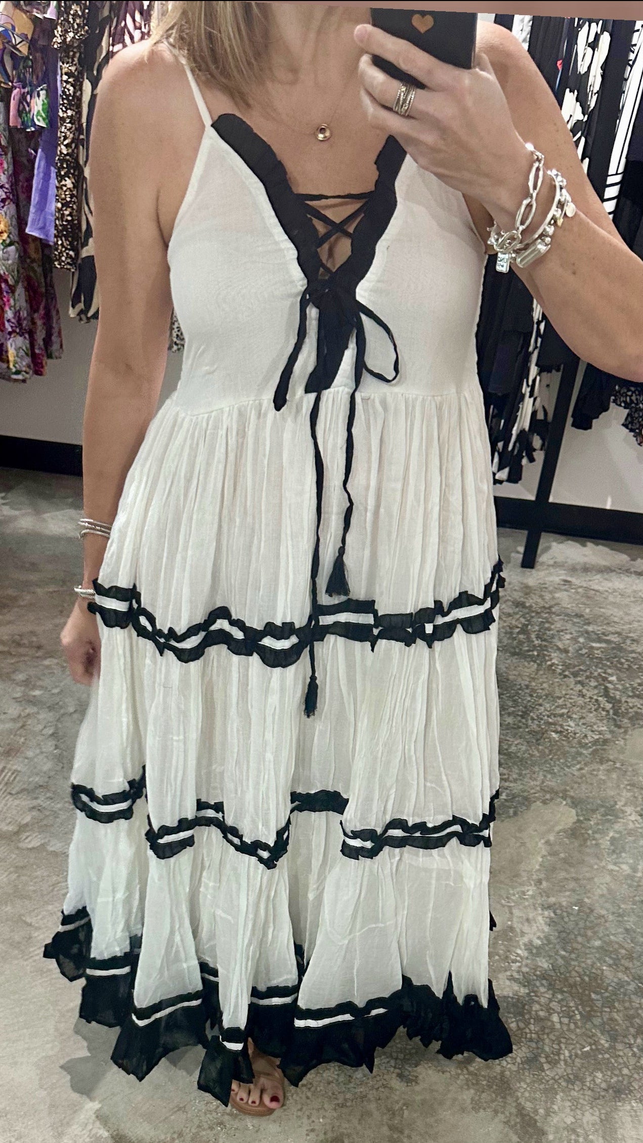 One Size Contrast Maxi Dress