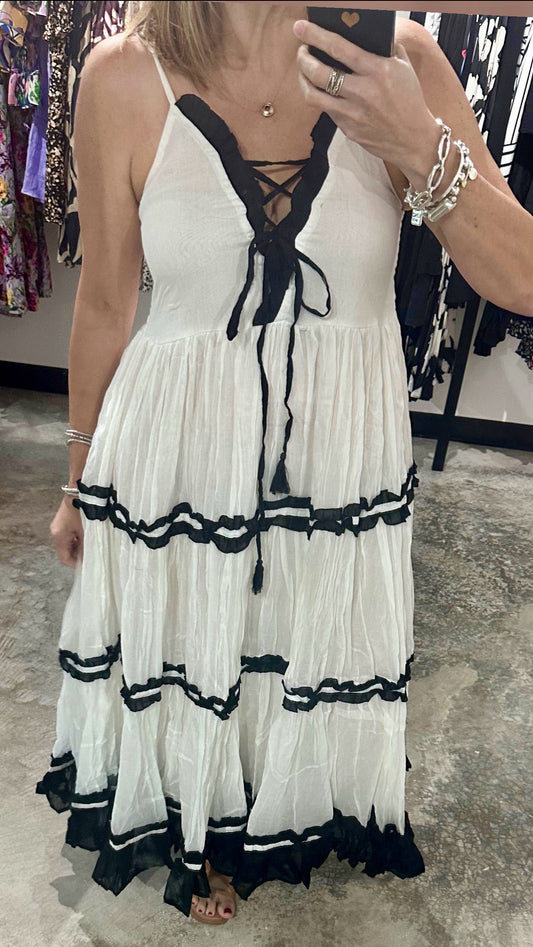 One Size Contrast Maxi Dress