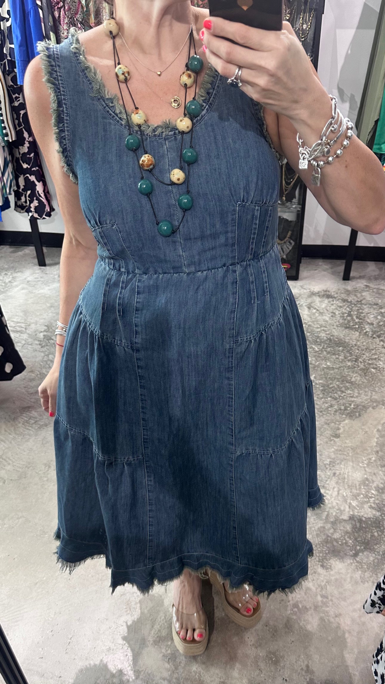 Sleeveless Denim Maxi Dress