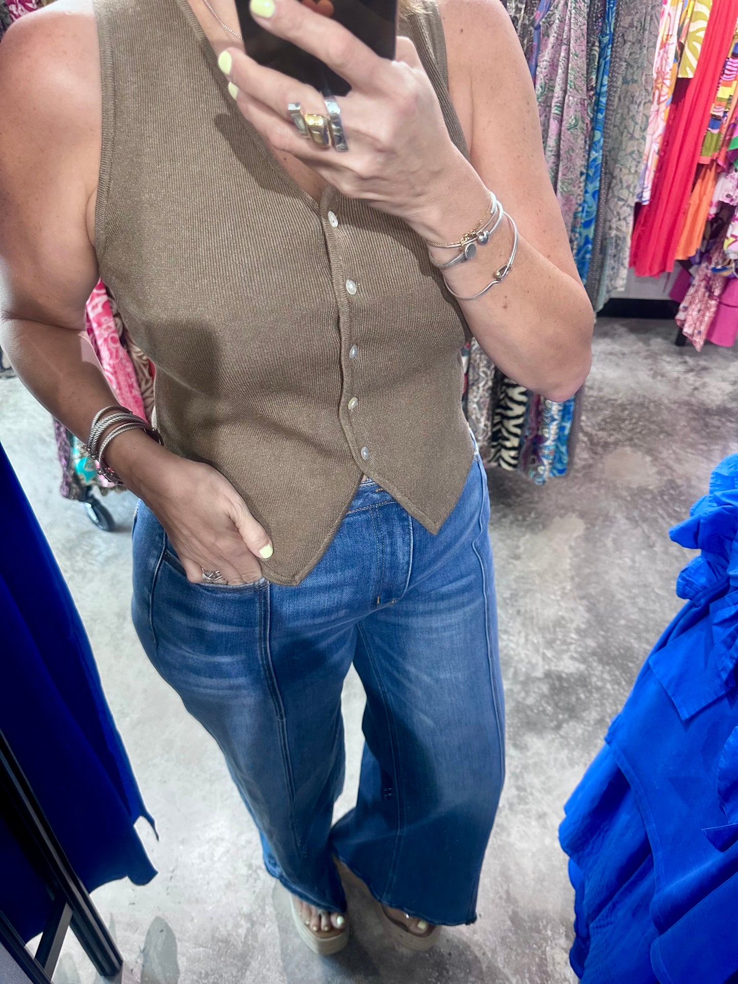 Button Front Vest - Assorted