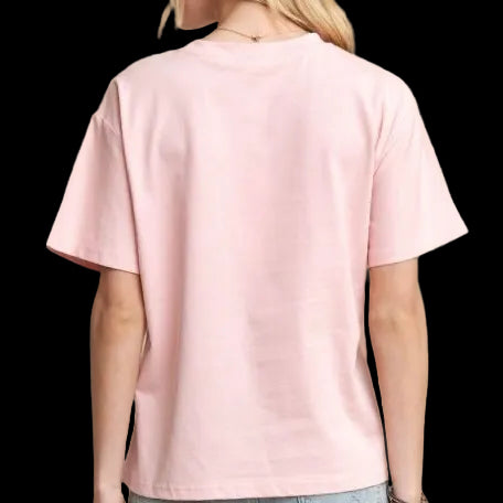 Pink Floral Patch Top