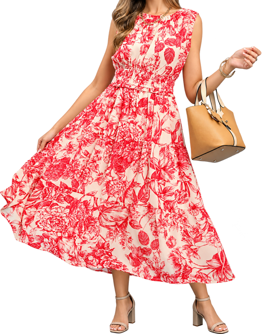 Toile Floral Midi Dress