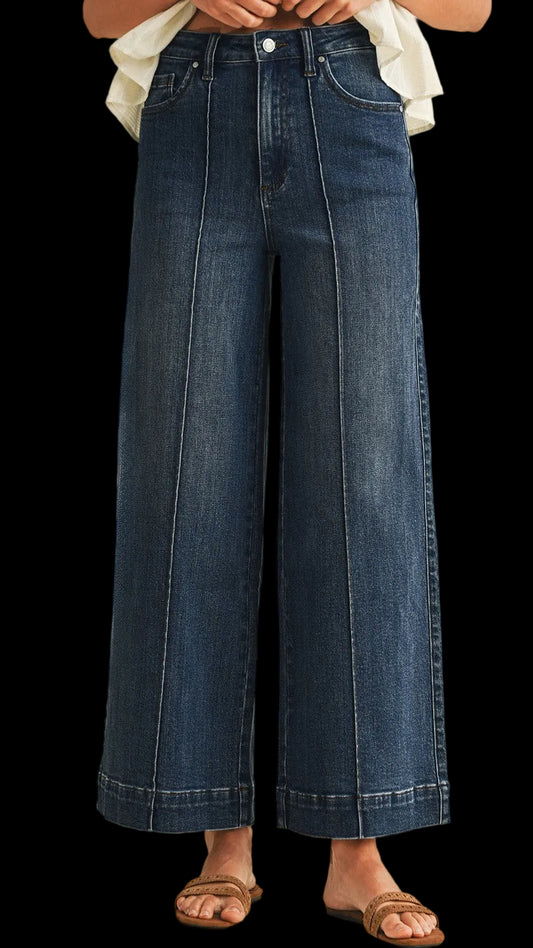 High Rise Stretch Denim Pants