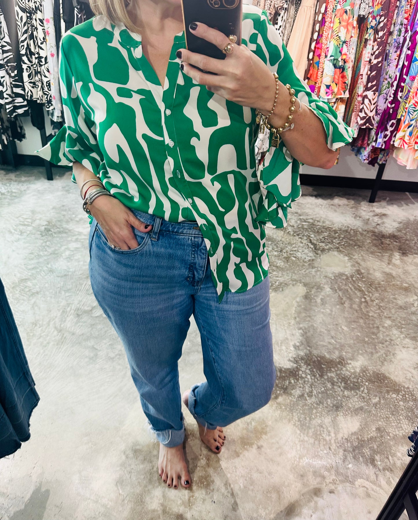 Geometric Print Top