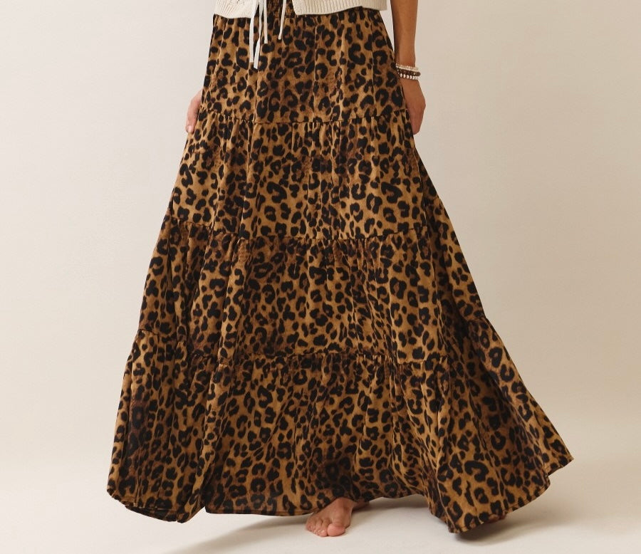 Pre Order Leopard Print Maxi Skirt