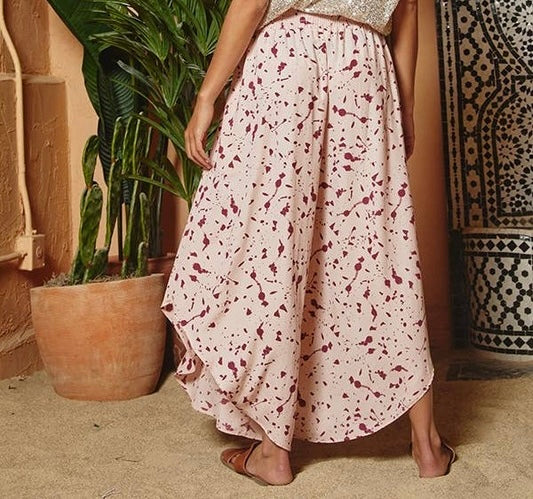 Smocked Waistband Wide Leg Pants