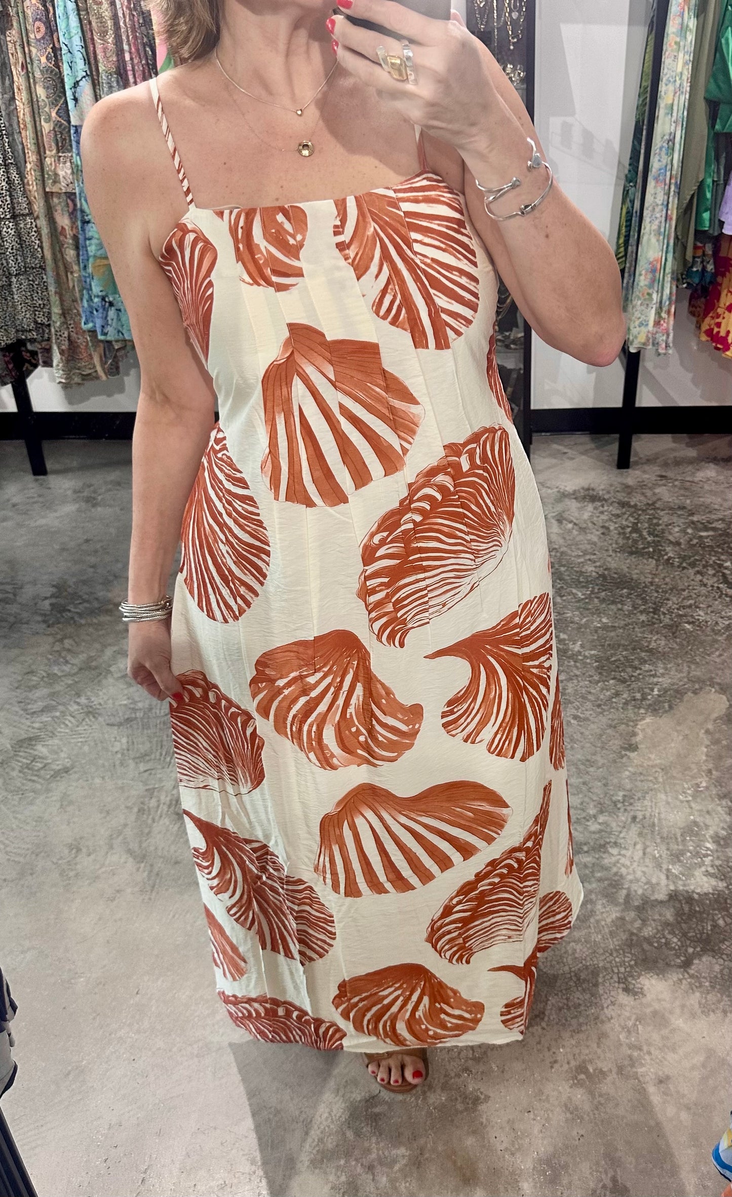 Shell Print Maxi Dress