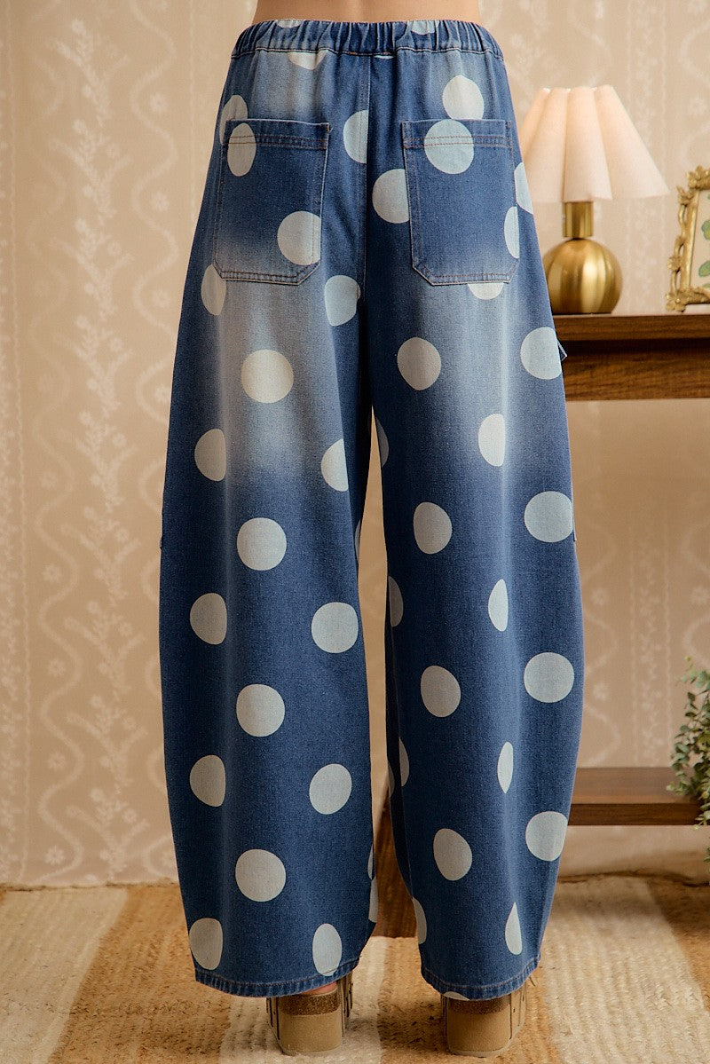 Polka Dot Barrel Jeans