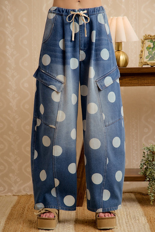 Polka Dot Barrel Jeans