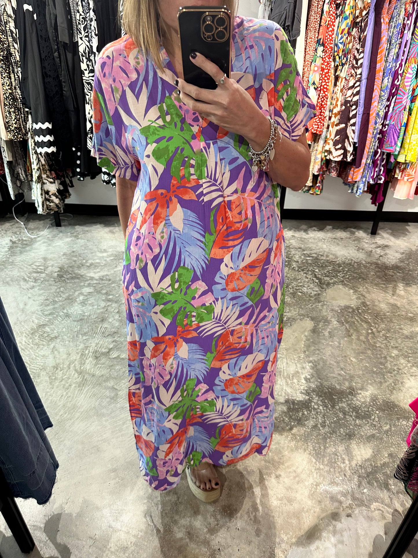 Tropical Print  Maxi Dress