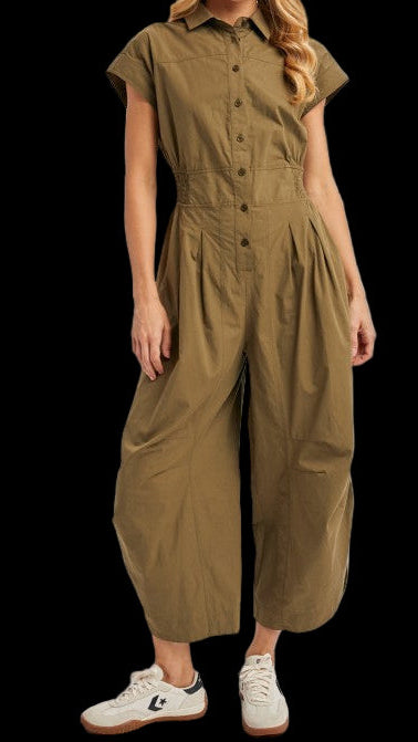 Utility Button Down Jumpsuit
