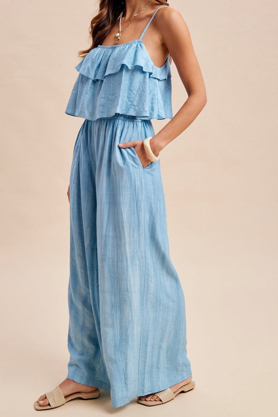 Ruffle Cami Wide Leg Jumpsuit