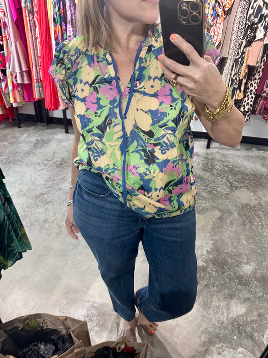 Metallic Lurex Floral Top