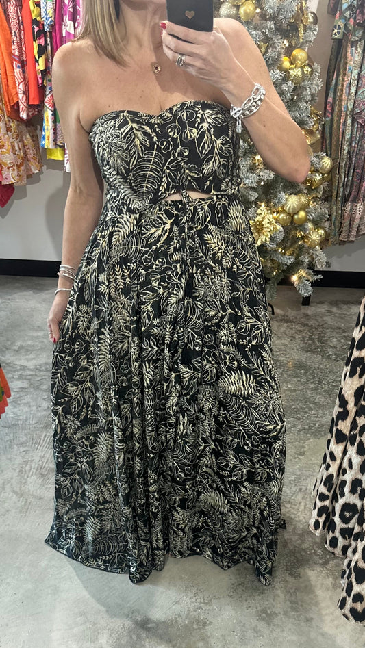 One Size Strapless Maxi Dress