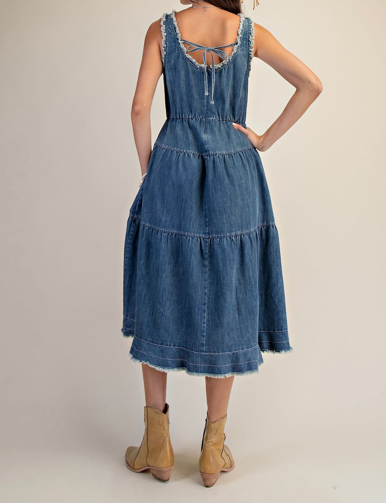 Sleeveless Denim Maxi Dress