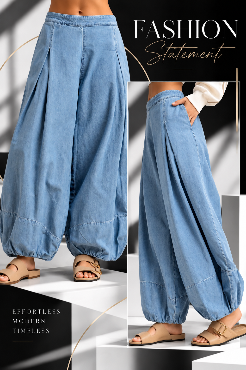 Light Wash Balloon Denim