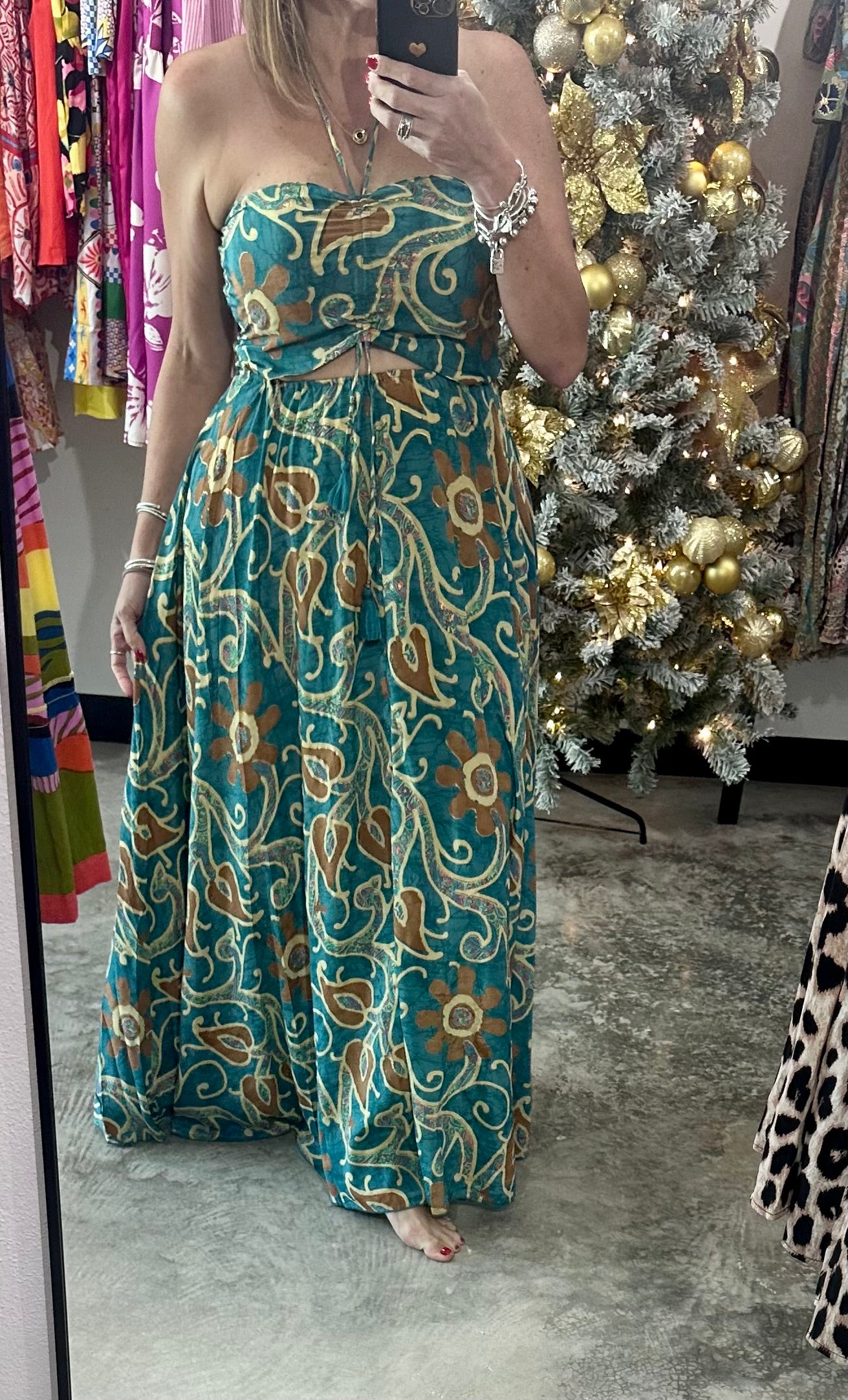 One Size Strapless Maxi Dress