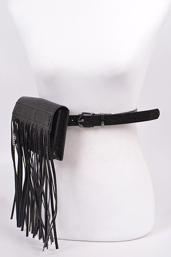 Snakeskin Fanny Pack Fashion Belt