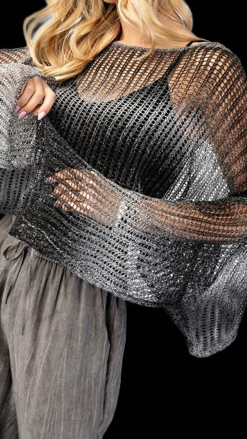 Silver Metallic Top