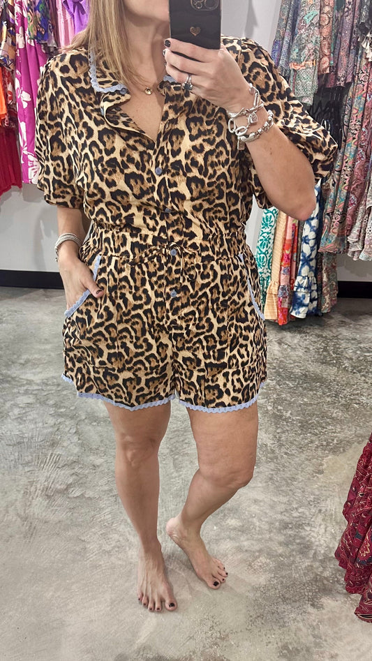 Leopard Print Romper