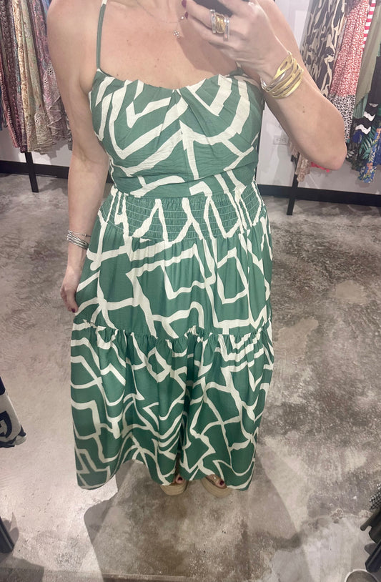 Thin Strap Top with Tiered Skirt Set