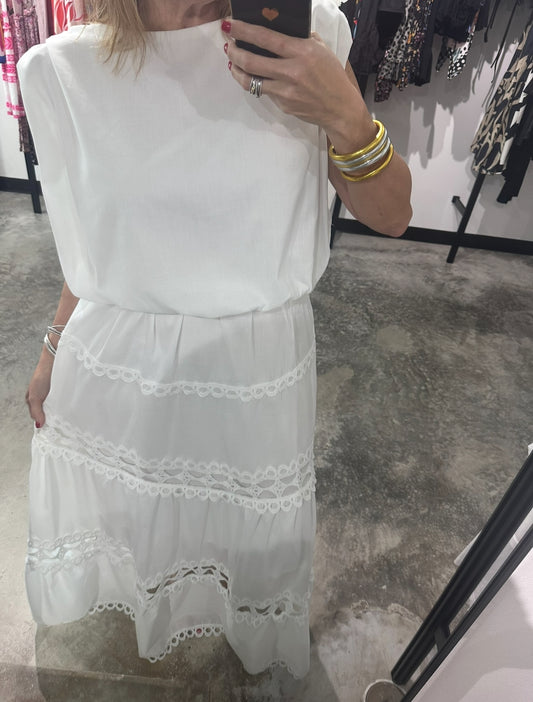 White Crop Bubble Top
