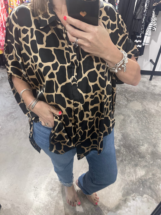 Curvy Black Mix Top