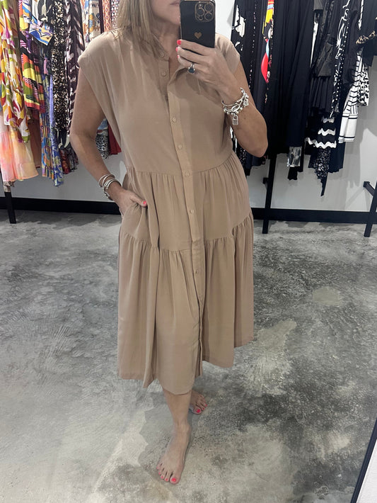 Latte Tiered Maxi Dress
