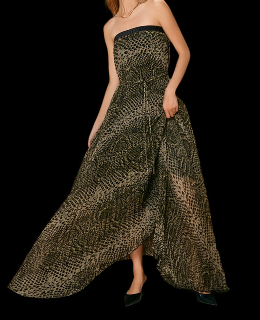 Snake Strapless Maxi Dress