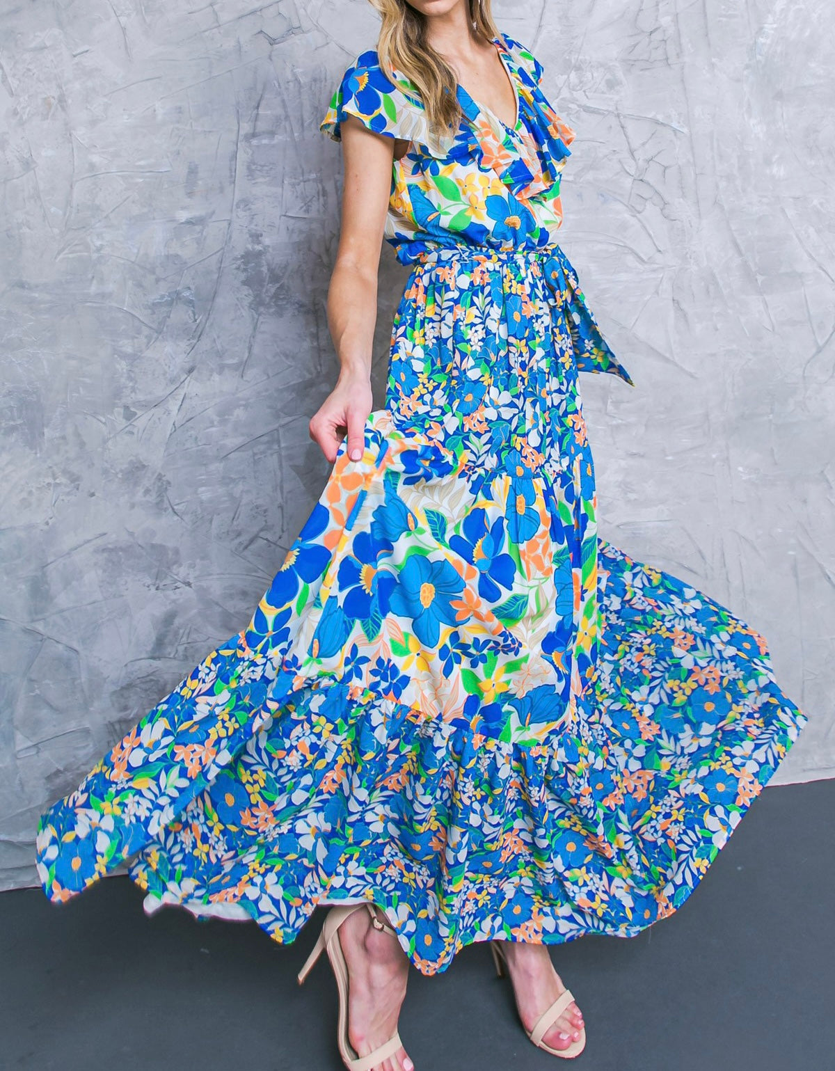 Flower Print Maxi Dress