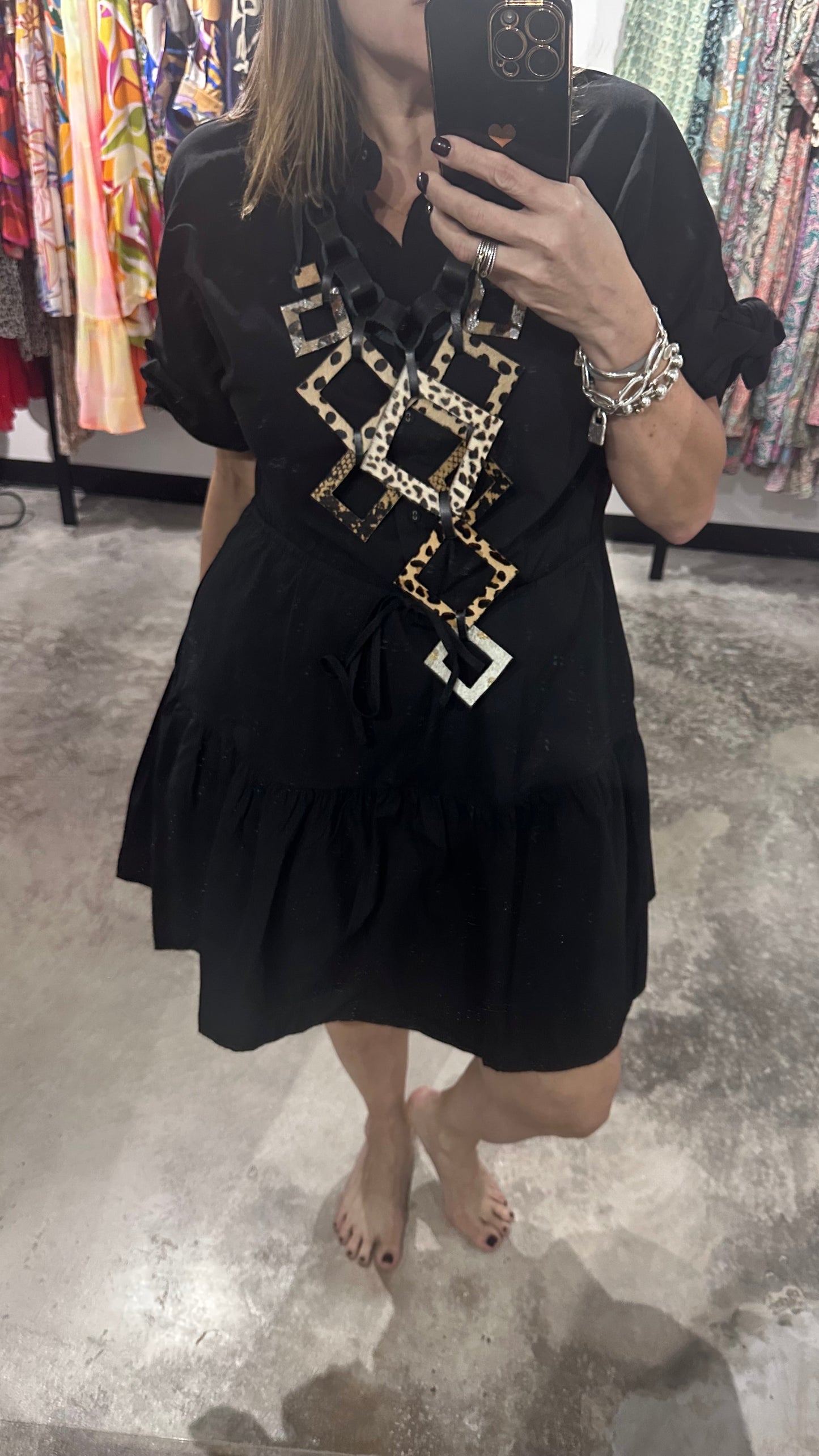 Black Tiered Short Dress