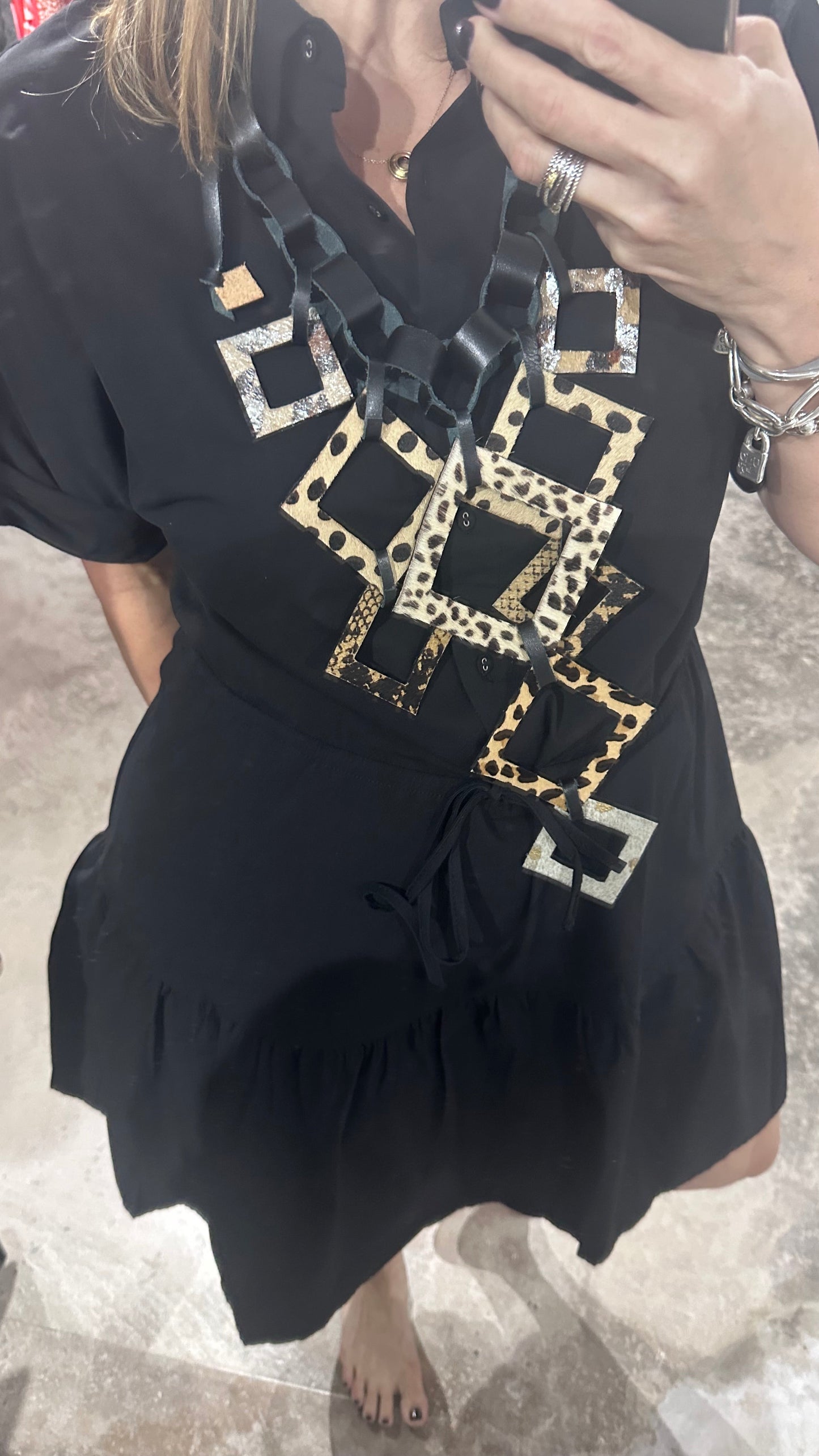 Black Tiered Short Dress