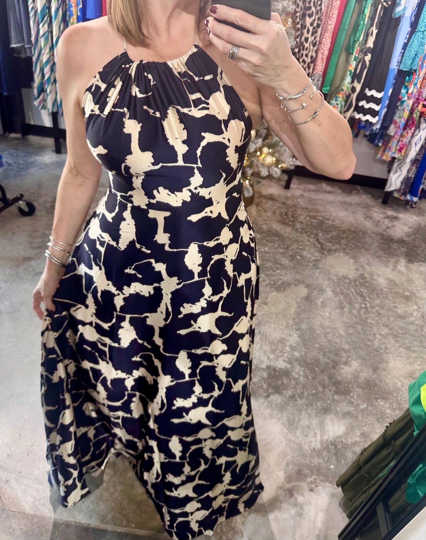 Halter Adjustable Strap Maxi Dress