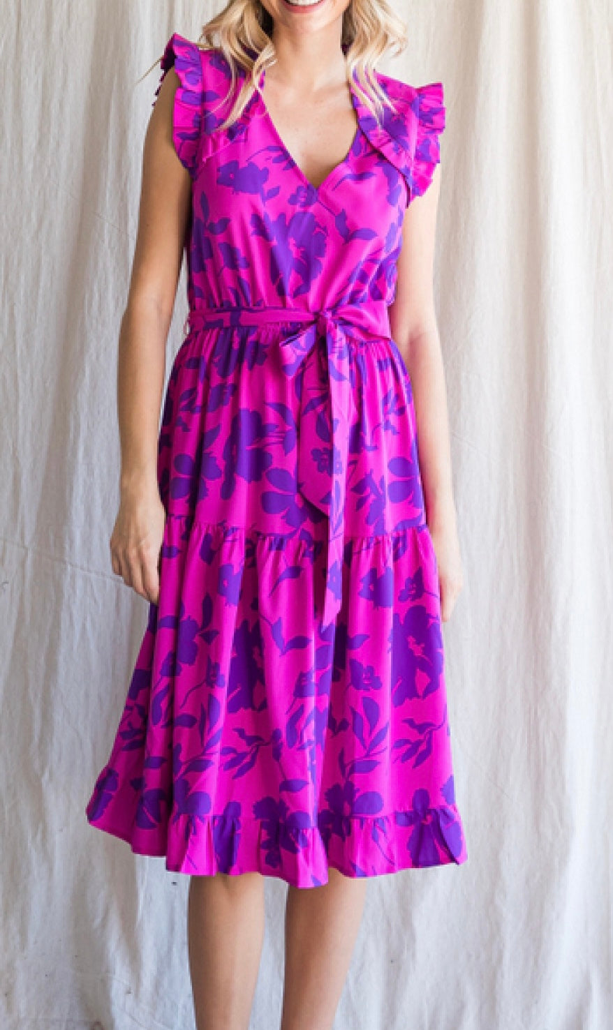 Purple Mix Midi Dress