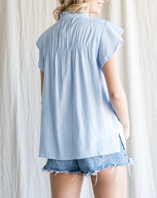 Sky Blue Solid Top