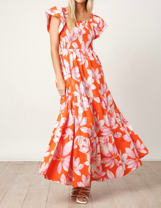 Floral Print Poplin Maxi Dress