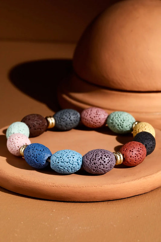 Colorful Lava Rock Bracelet