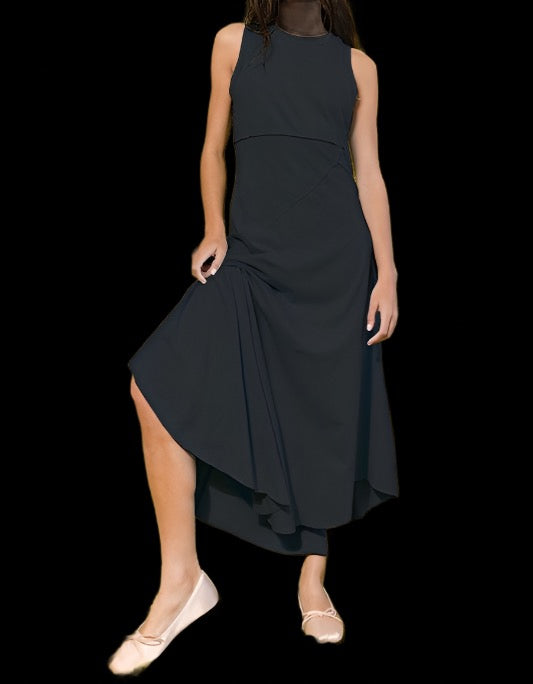 Asymmetrical Knit Maxi Dress