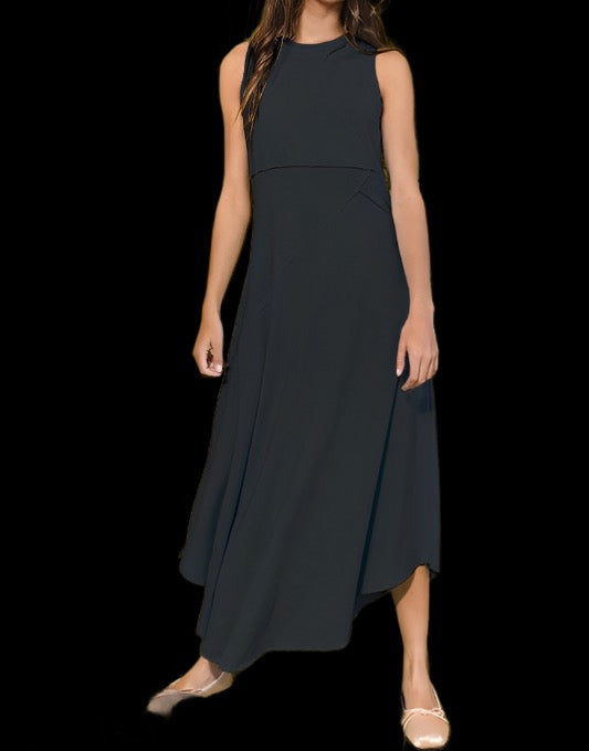 Asymmetrical Knit Maxi Dress