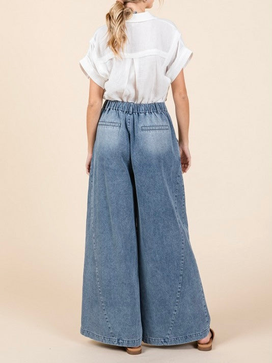 Denim Wide Leg Pants