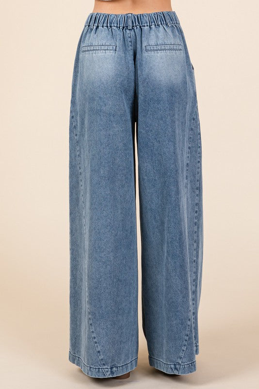 Denim Wide Leg Pants