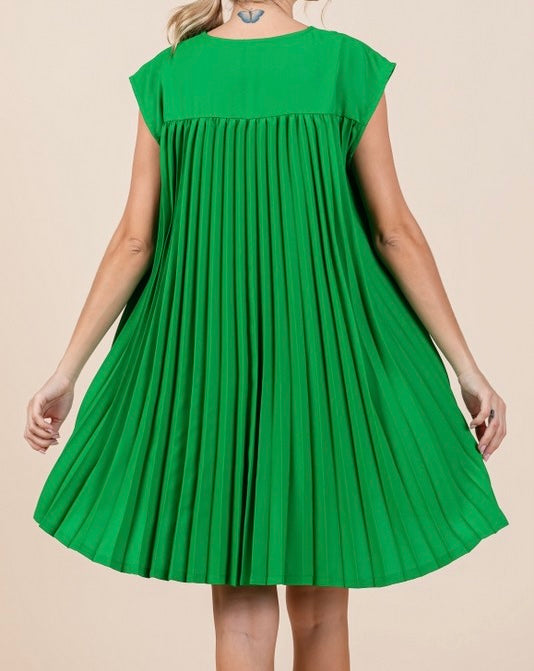 Kelly Green Solid Short Dress