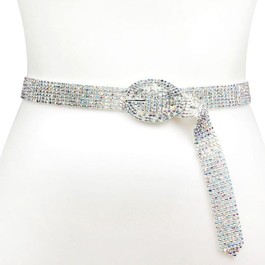 Silver Rhinestone Fashion Belt