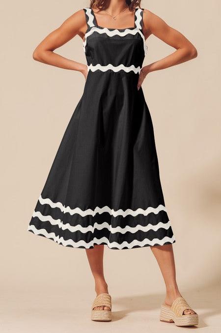 Ric Rac Trim Midi Dress