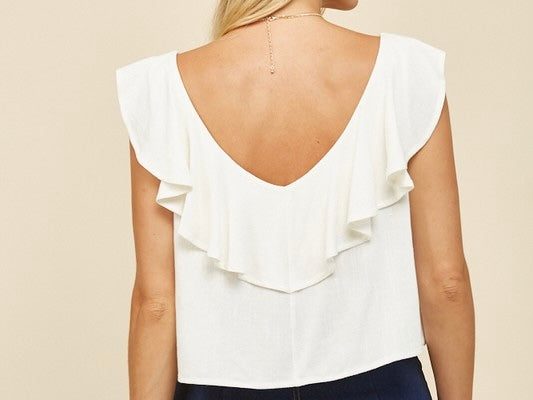 Ruffle Linen Top