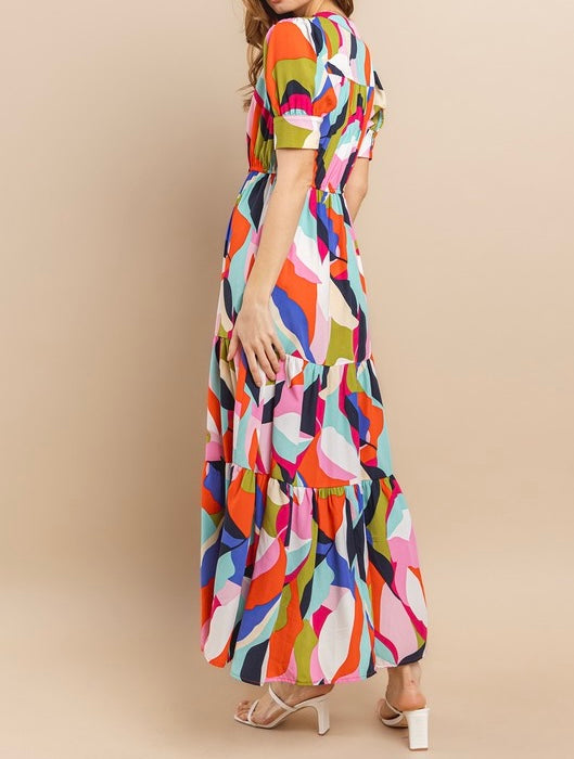 Multi Color Tiered Maxi Dress